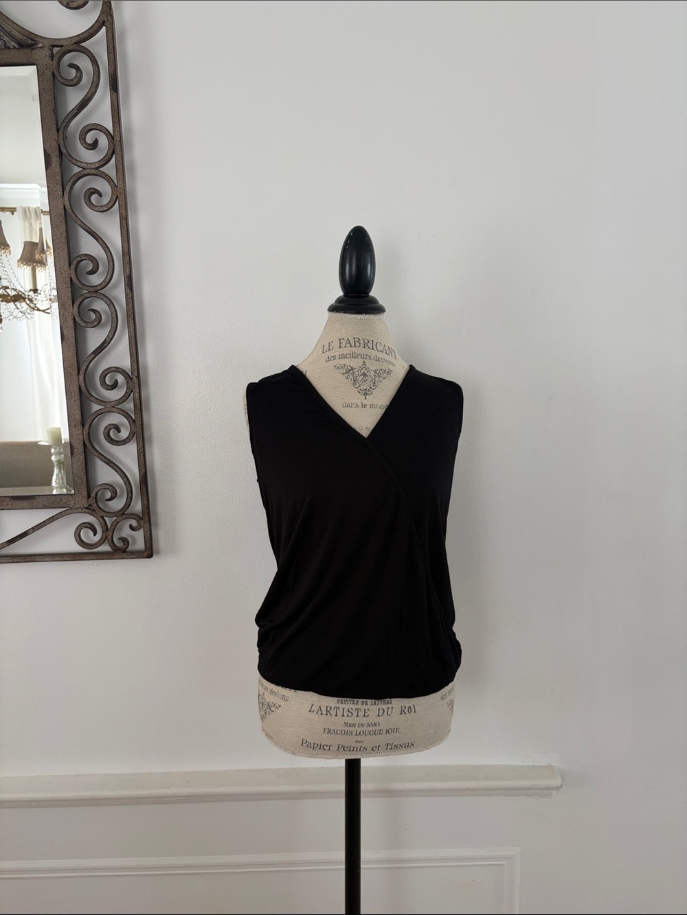 Forever 21 Black Sleeveless Surplice Top